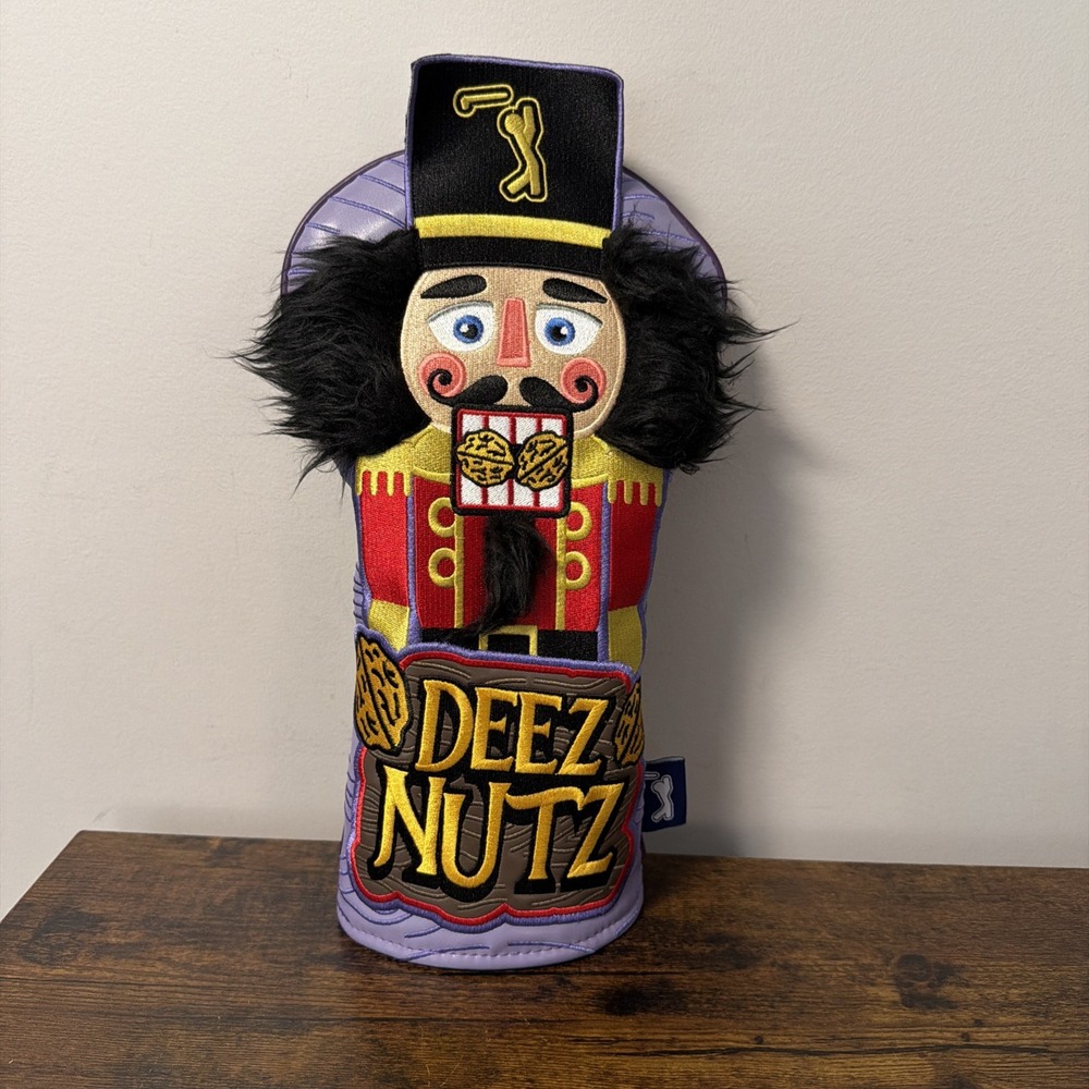 Bogey Bros Christmas Nut Cracker "Deez Nutz" Golf Driver Head Cover, GUC!